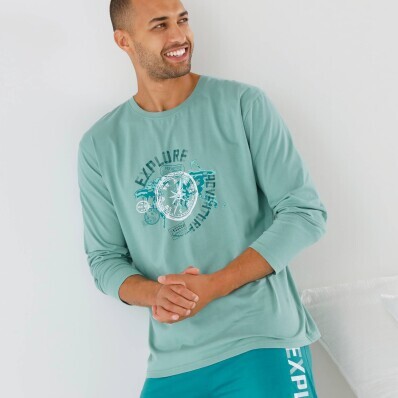 Pyžamové tričko s potlačou a dlhými rukávmi