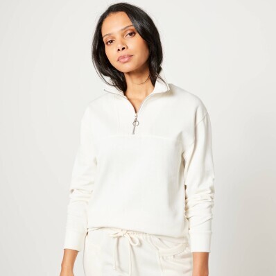 Moltonová mikina so stojačikom na zips