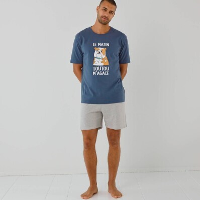 Pyžamo so šortkami a potlačou psa