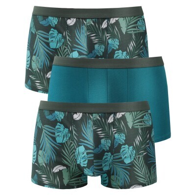 Súprava 3 boxeriek s potlačou listov