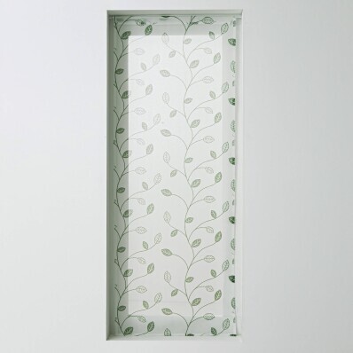 Cortină din vitraliu cu motiv de frunze și finisaj cu ochiuri