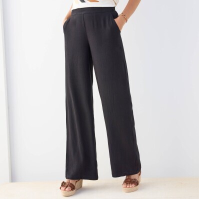 Široké vzdušné nohavice s prímesou ľanu
