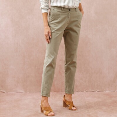 Keprové kalhoty mom s vysokým pasem