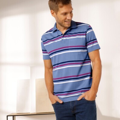 Koszulka polo w paski z krótkim rękawem