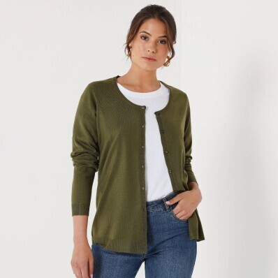 Pulover cu nasturi în culoare uni