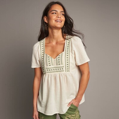 Blúzka s vyšívanou náprsenkou