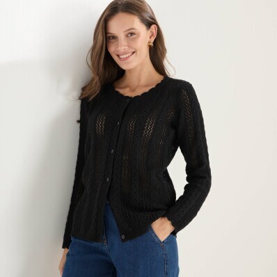 Ažurový svetr na knoflíky