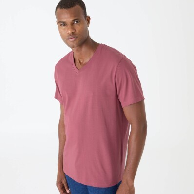 Tričko s výstřihem do V a krátkými rukávy