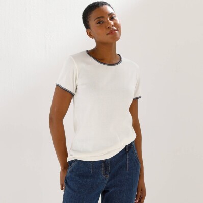 Tričko s krátkými rukávy a kontrastním lemováním