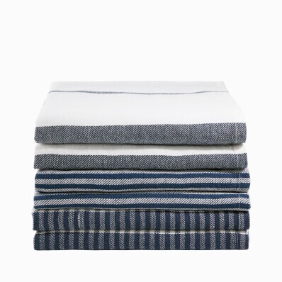 Súprava pruhovaných utierok zo zmesi bavlny a ľanu