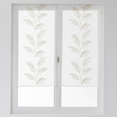 1 pereche de perdele din vitralii cu broderie cu frunze mari