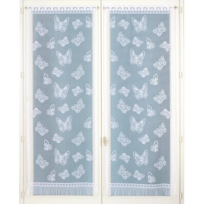 Rovná záclona s motívom motýľov, 1 pár