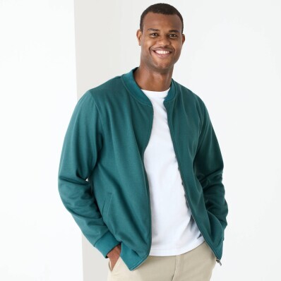 Mikina s kulatým výstřihem, na zip