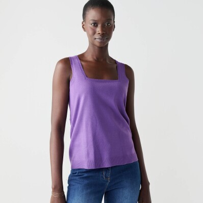 Úpletový top se čtvercovým výstřihem