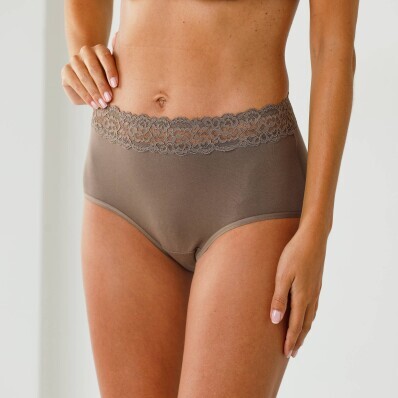 Sada 2 kalhotek super maxi z pružné bavlny, s krajkou v pase