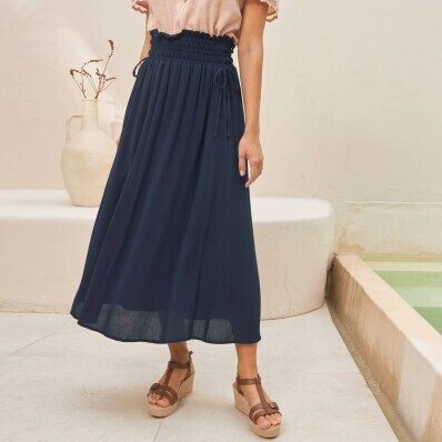 Dlhá krepónová sukňa