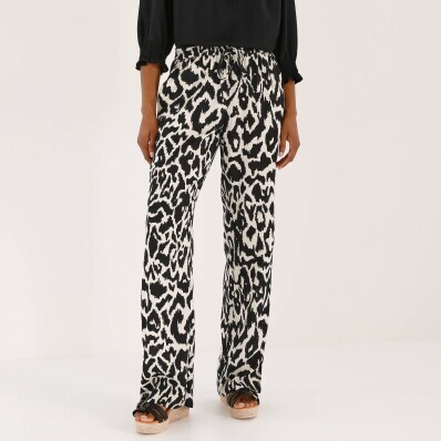 Široké nohavice s pružným pásom a potlačou