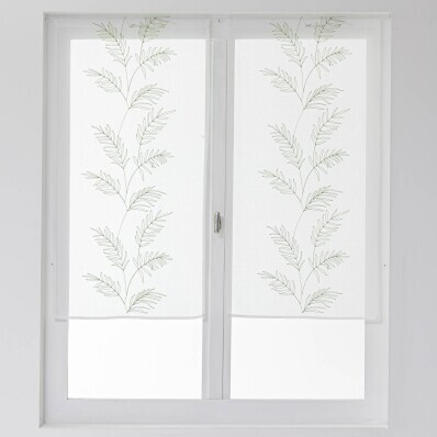 1 pereche de perdele din vitralii cu broderie cu frunze mari