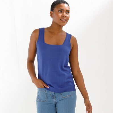 Úpletový top se čtvercovým výstřihem