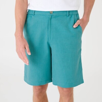 Bermudy z bavlny-lnu