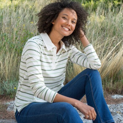 Proužkované tričko s límečkem