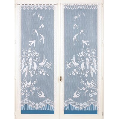 Rovná záclona s motivem vlaštovek, 1 pár