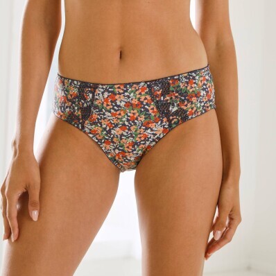 Komplet 2 majtek midi Olbia z ażurowym haftem i kwiatowym nadrukiem