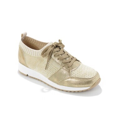 Sznurowane trampki z błyszczącej dzianiny