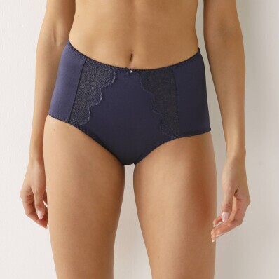 Figi wyszczuplające z wysokim stanem Caprera marki Confidence Lingerie z haftowanym tiulem