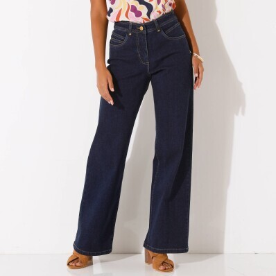 Широкі джинсові штани з 5 кишенями