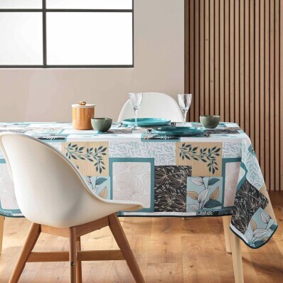 Față de masă cu imprimeu patchwork cu frunze