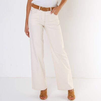 Широкі полотняні штани з 5 кишенями