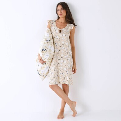 Noční košilka s potiskem květin Anna