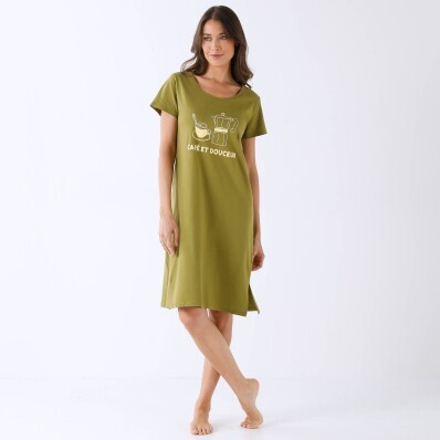 Nočná košeľa s potlačou café et douceur
