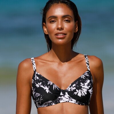 Usztywniany biustonosz bikini z nadrukiem Tabika, na fiszbinach