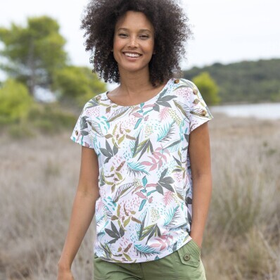 T-shirt z okrągłym dekoltem i nadrukiem