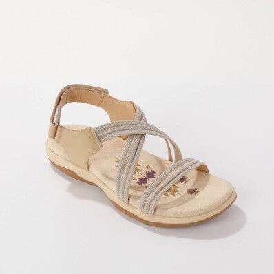 Sandały z elastycznymi paskami, rzepy