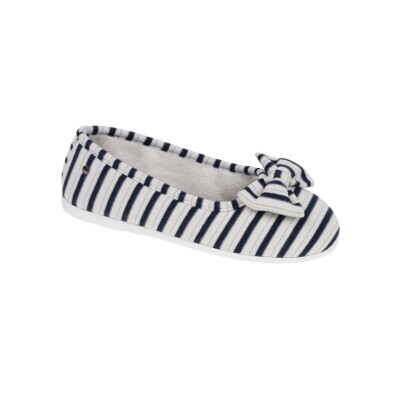 Balerini ergonomici din velur cu fundă Isotoner