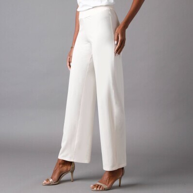 Široké žerzejové kalhoty s pružným pasem