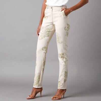 Spodnie chino z nadrukiem paisley