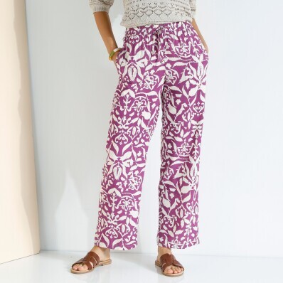 Pantaloni largi cu model etno