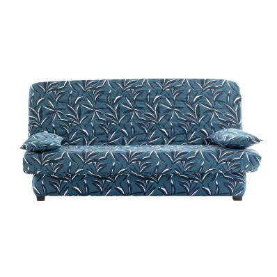 Poťah na pohovku clic-clac s výplňou a potlačou listov