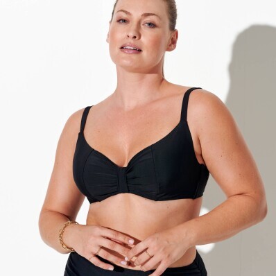 Однотонний купальник-балконет Solaro з чашками D+