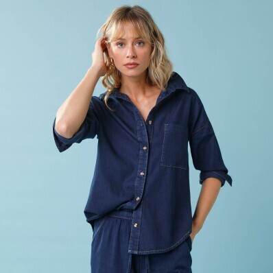 Džínová košile ve volném střihu, pro malou postavu