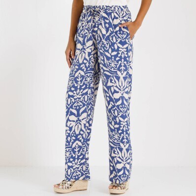 Szerokie, luźne spodnie z nadrukiem