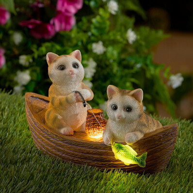 Solární svítidlo Kočky v lodi