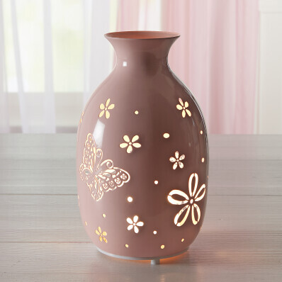 LED kovová váza Motýl