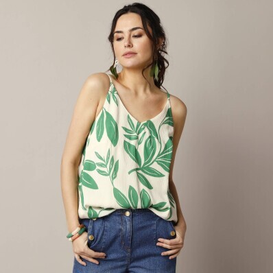 Top s potlačou a nastaviteľnými ramienkami