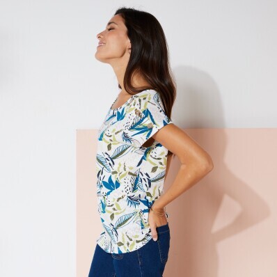 Koszulka z okrągłym dekoltem i nadrukiem