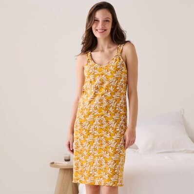 Koszula nocna z nadrukiem tropikalnym